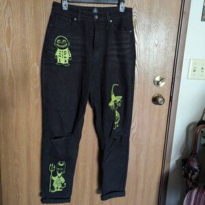 Her Universe Glow-in-the-Dark Nightmare Before Christmas Black Mom Jeans, 7